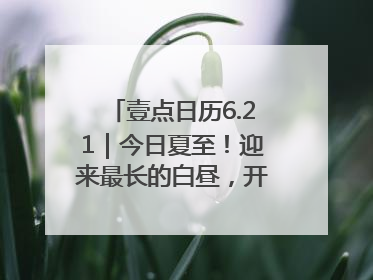 壹点日历6.21｜今日夏至！迎来最长的白昼，开始最甜的夏天