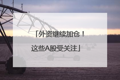 外资继续加仓！这些A股受关注