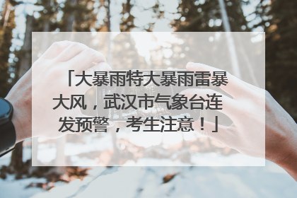 大暴雨特大暴雨雷暴大风，武汉市气象台连发预警，考生注意！