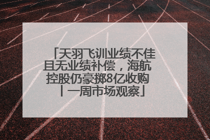 天羽飞训业绩不佳且无业绩补偿，海航控股仍豪掷8亿收购丨一周市场观察