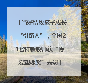 当好特教孩子成长“引路人”，全国21名特教教师获“博爱塑魂奖”表彰