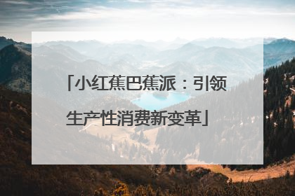 小红蕉巴蕉派：引领生产性消费新变革