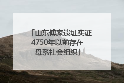 山东傅家遗址实证4750年以前存在母系社会组织