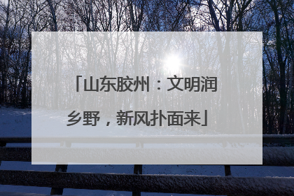 山东胶州：文明润乡野，新风扑面来