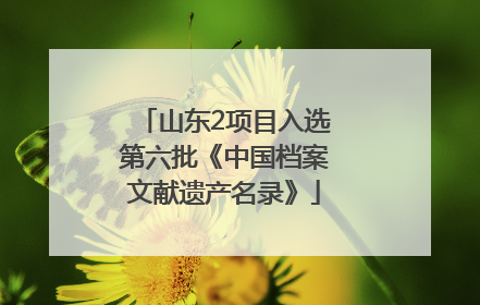 山东2项目入选第六批《中国档案文献遗产名录》