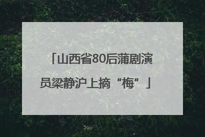 山西省80后蒲剧演员梁静沪上摘“梅”