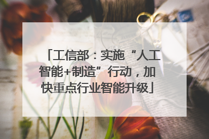 工信部：实施“人工智能+制造”行动，加快重点行业智能升级