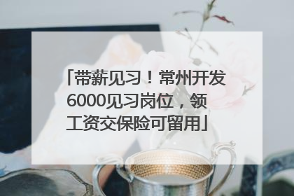 带薪见习！常州开发6000见习岗位，领工资交保险可留用