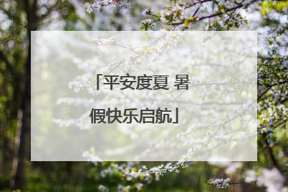 平安度夏 暑假快乐启航