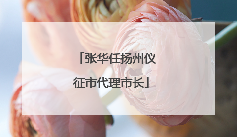 张华任扬州仪征市代理市长