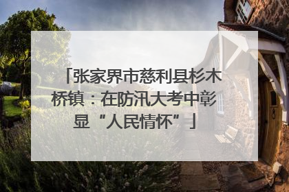 张家界市慈利县杉木桥镇：在防汛大考中彰显“人民情怀”