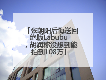 张朝阳后悔送回绝版Labubu，胡润称没想到能拍到108万