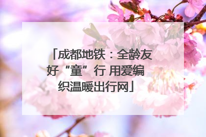 成都地铁：全龄友好“童”行 用爱编织温暖出行网