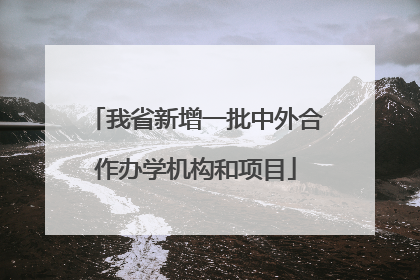 我省新增一批中外合作办学机构和项目