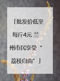 批发价低至每斤4元 兰州市民享受“荔枝自由”