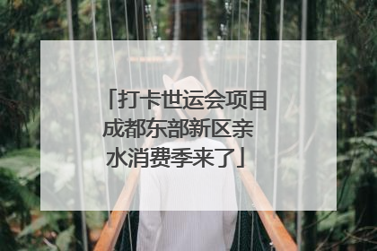 打卡世运会项目 成都东部新区亲水消费季来了