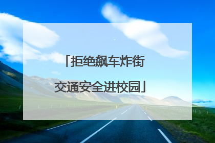 拒绝飙车炸街 交通安全进校园