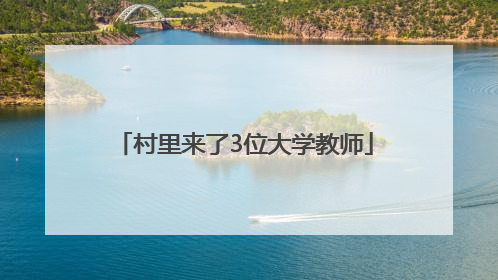 村里来了3位大学教师