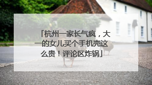 杭州一家长气疯，大一的女儿买个手机壳这么贵！评论区炸锅