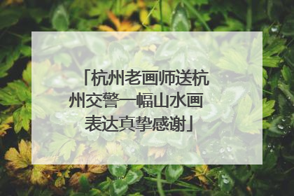 杭州老画师送杭州交警一幅山水画 表达真挚感谢