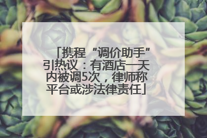 携程“调价助手”引热议：有酒店一天内被调5次，律师称平台或涉法律责任
