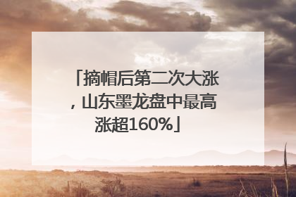 摘帽后第二次大涨，山东墨龙盘中最高涨超160%