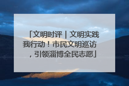 文明时评｜文明实践我行动！市民文明巡访，引领淄博全民志愿