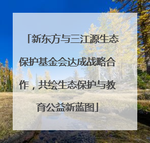 新东方与三江源生态保护基金会达成战略合作，共绘生态保护与教育公益新蓝图