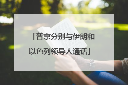 普京分别与伊朗和以色列领导人通话