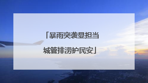 暴雨突袭显担当 城管排涝护民安