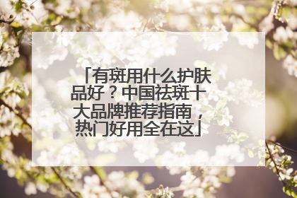 有斑用什么护肤品好？中国祛斑十大品牌推荐指南，热门好用全在这