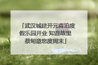 武汉城建开元森泊度假乐园开业 知音故里蔡甸邀您度周末