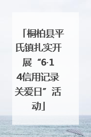 桐柏县平氏镇扎实开展“6·14信用记录关爱日”活动