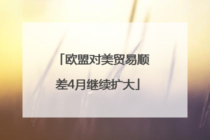 欧盟对美贸易顺差4月继续扩大