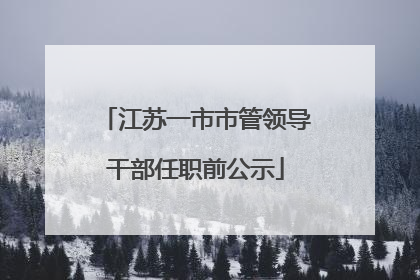江苏一市市管领导干部任职前公示