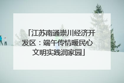 江苏南通崇川经济开发区：端午传情暖民心 文明实践润家园
