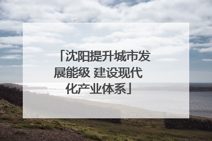 沈阳提升城市发展能级 建设现代化产业体系