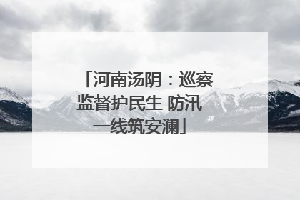 河南汤阴：巡察监督护民生 防汛一线筑安澜