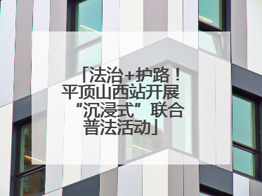 法治+护路！平顶山西站开展“沉浸式”联合普法活动