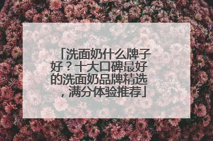 洗面奶什么牌子好？十大口碑最好的洗面奶品牌精选，满分体验推荐