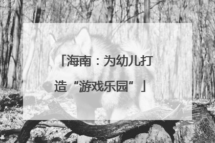 海南：为幼儿打造“游戏乐园”