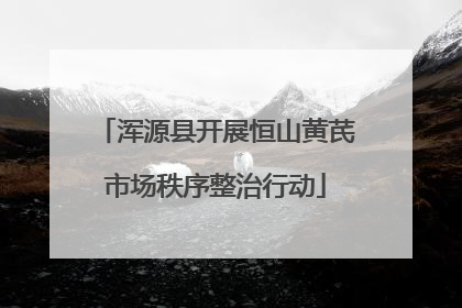浑源县开展恒山黄芪市场秩序整治行动