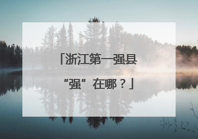 浙江第一强县“强”在哪？