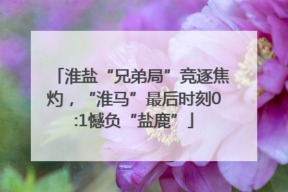 淮盐“兄弟局”竞逐焦灼，“淮马”最后时刻0:1憾负“盐鹿”