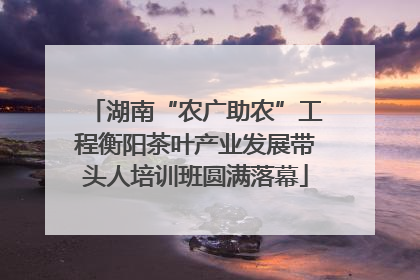 湖南“农广助农”工程衡阳茶叶产业发展带头人培训班圆满落幕
