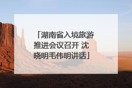 湖南省入境旅游推进会议召开 沈晓明毛伟明讲话