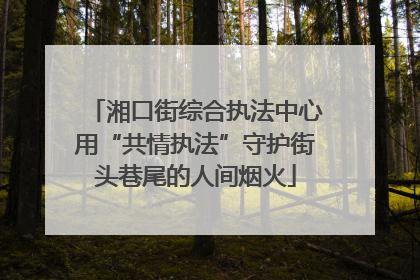 湘口街综合执法中心用“共情执法”守护街头巷尾的人间烟火