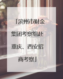 滨州市财金集团考察组赴重庆、西安招商考察