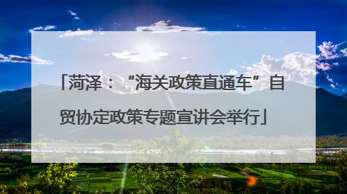 菏泽：“海关政策直通车”自贸协定政策专题宣讲会举行