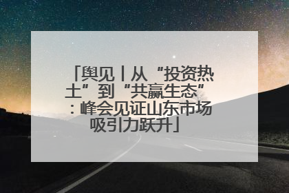 舆见丨从“投资热土”到“共赢生态”：峰会见证山东市场吸引力跃升